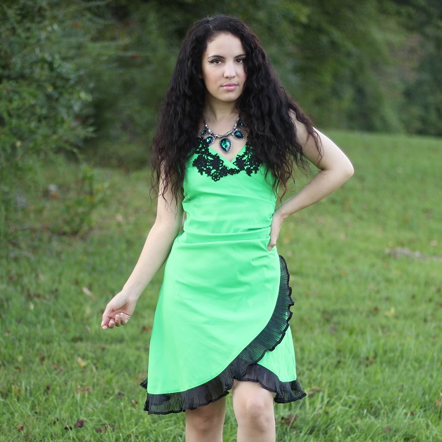 Libertad Green: Green Wrap Dress