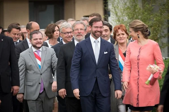 Hereditary Grand Duke Guillaume and Hereditary Grand Duchess Stéphanie visited Esch-sur-Alzette. Luxembourg's Grand Ducal family Celebrates Luxembourg National Day . 