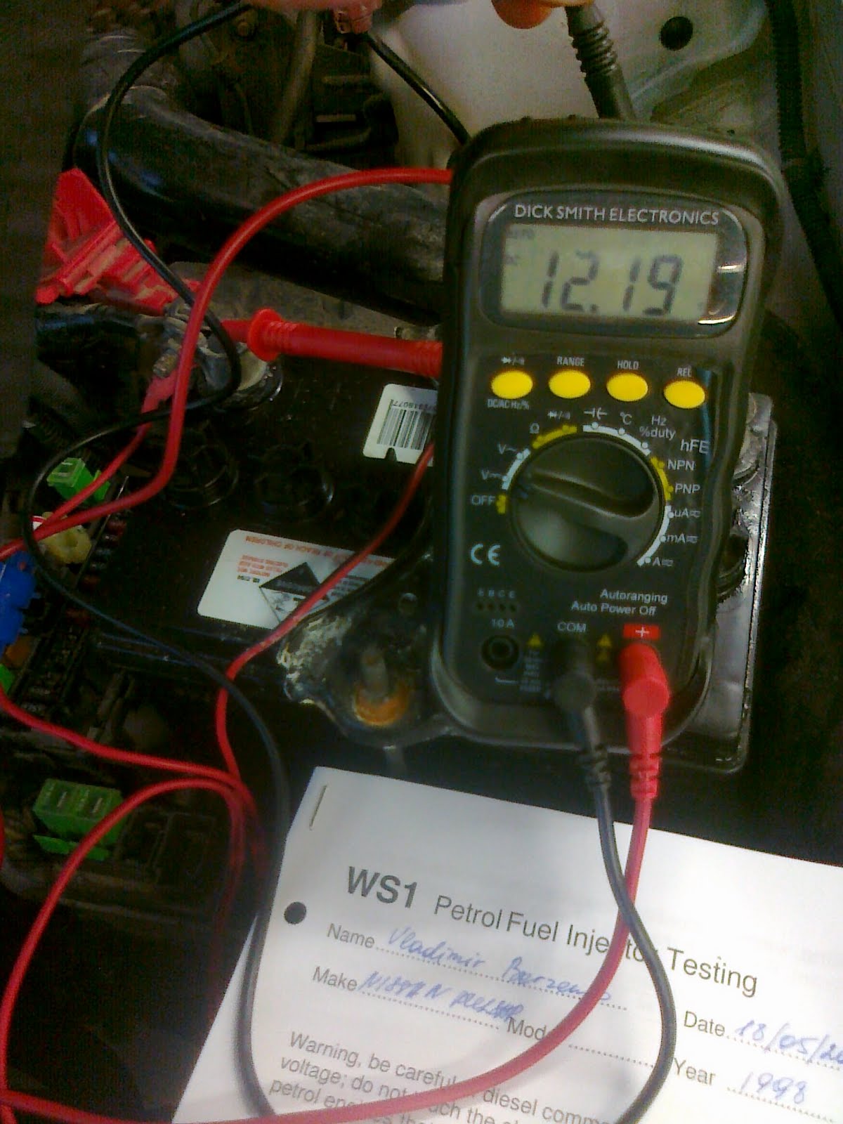 TTEC4826 WS1 PETROL FUEL INJECTOR TESTING