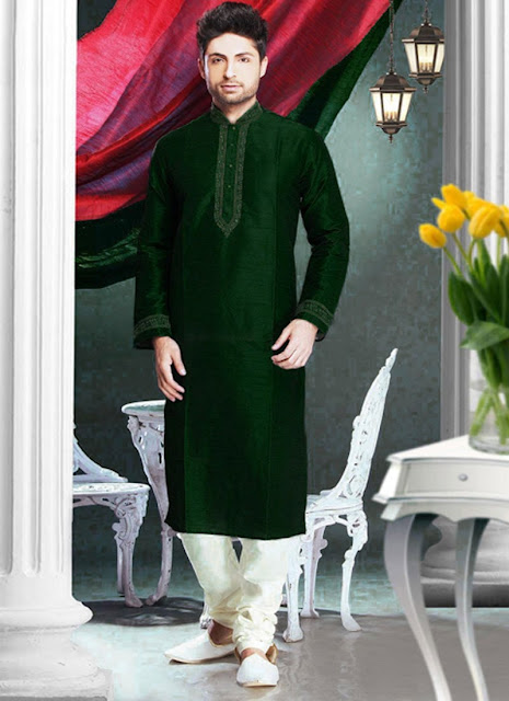 Green shade Art Silk Kurta Pyjama