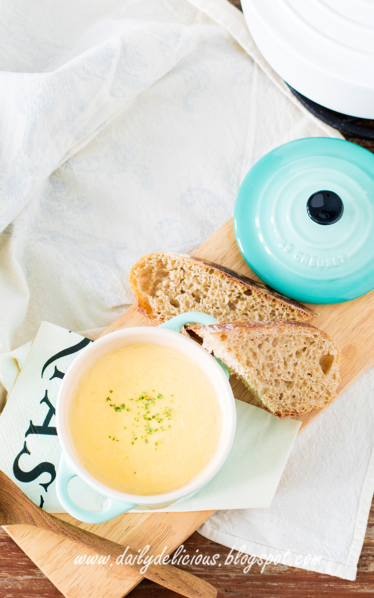 dailydelicious Creamy corn soup easy, comfy soup