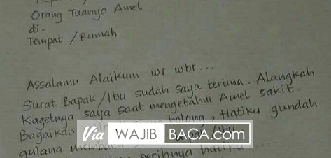 Gak Kalah Baper, Begini Isi Surat Balasan dari Ibu Guru Amel Gak Kalah Baper, Begini Isi Surat Balasan dari Ibu Guru Amel