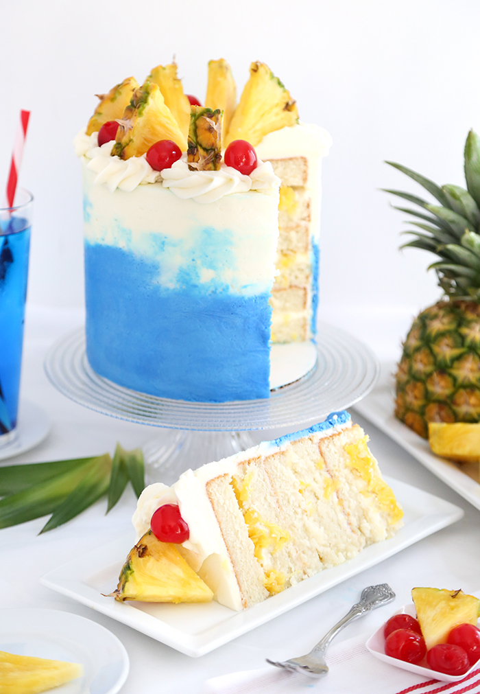 Blue Hawaiian Layer Cake Sprinkle Bakes
