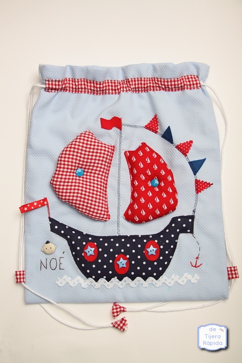 mochila guarderia barco pirata