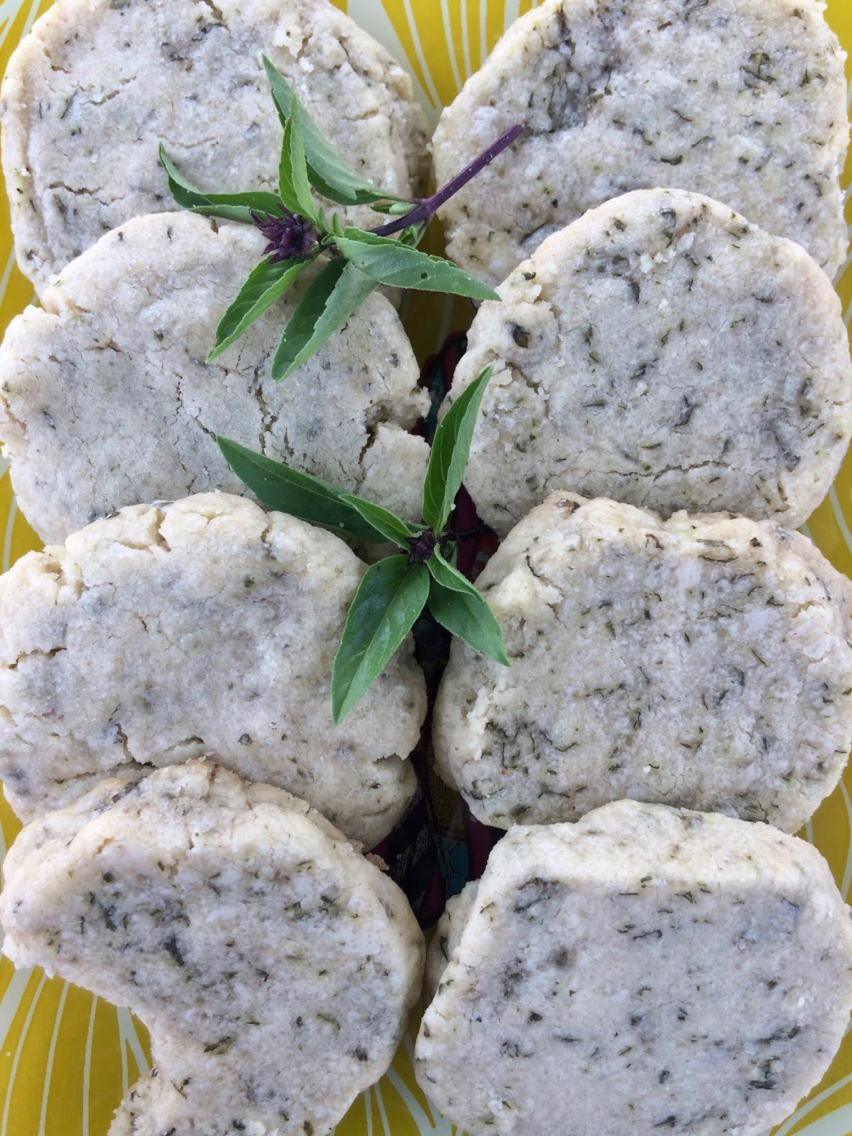 Savory Moments Cinnamon basil shortbread cookies