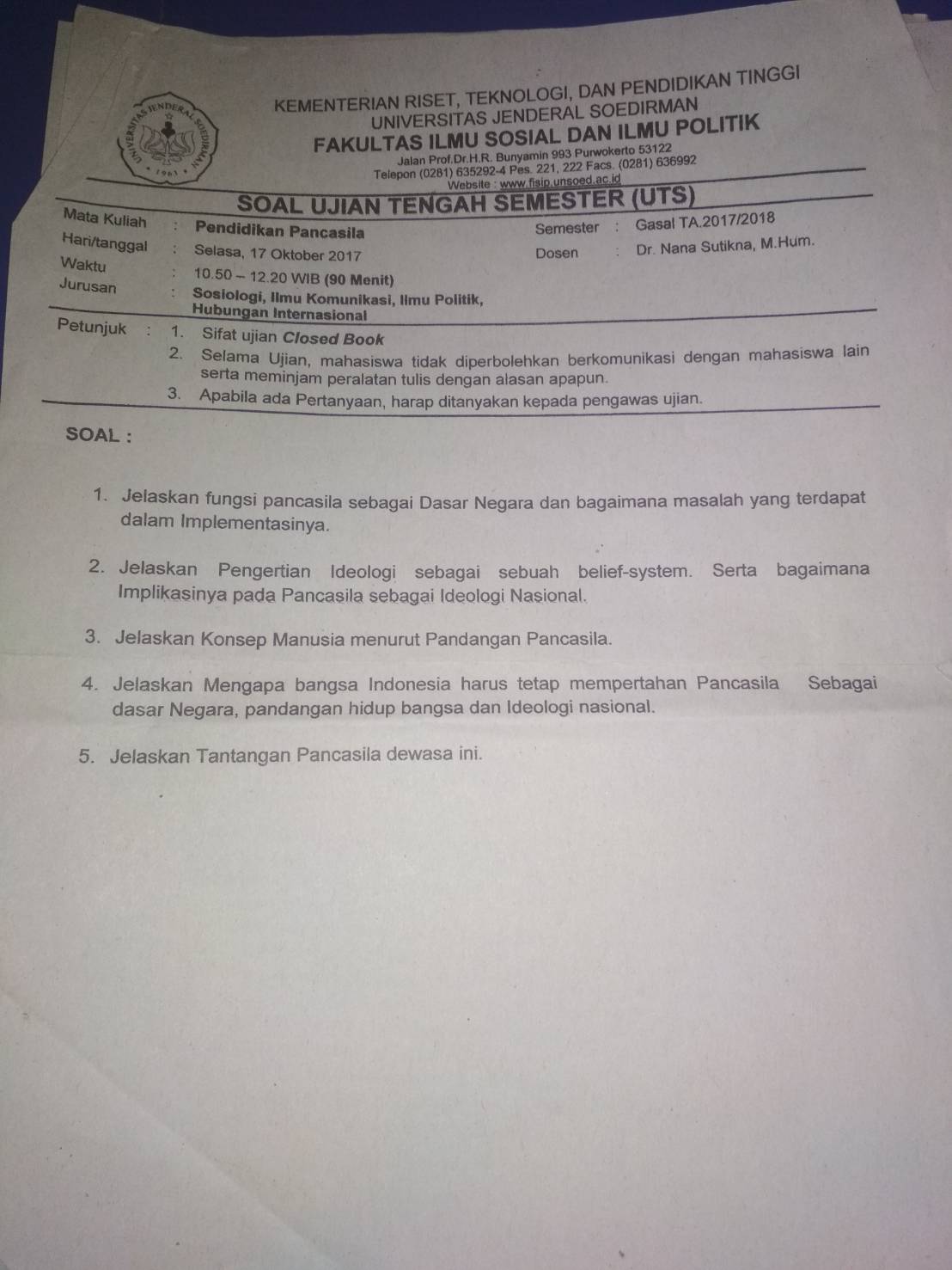 Contoh Soal Uts Pengantar Ilmu Komunikasi Contoh Soal Terbaru