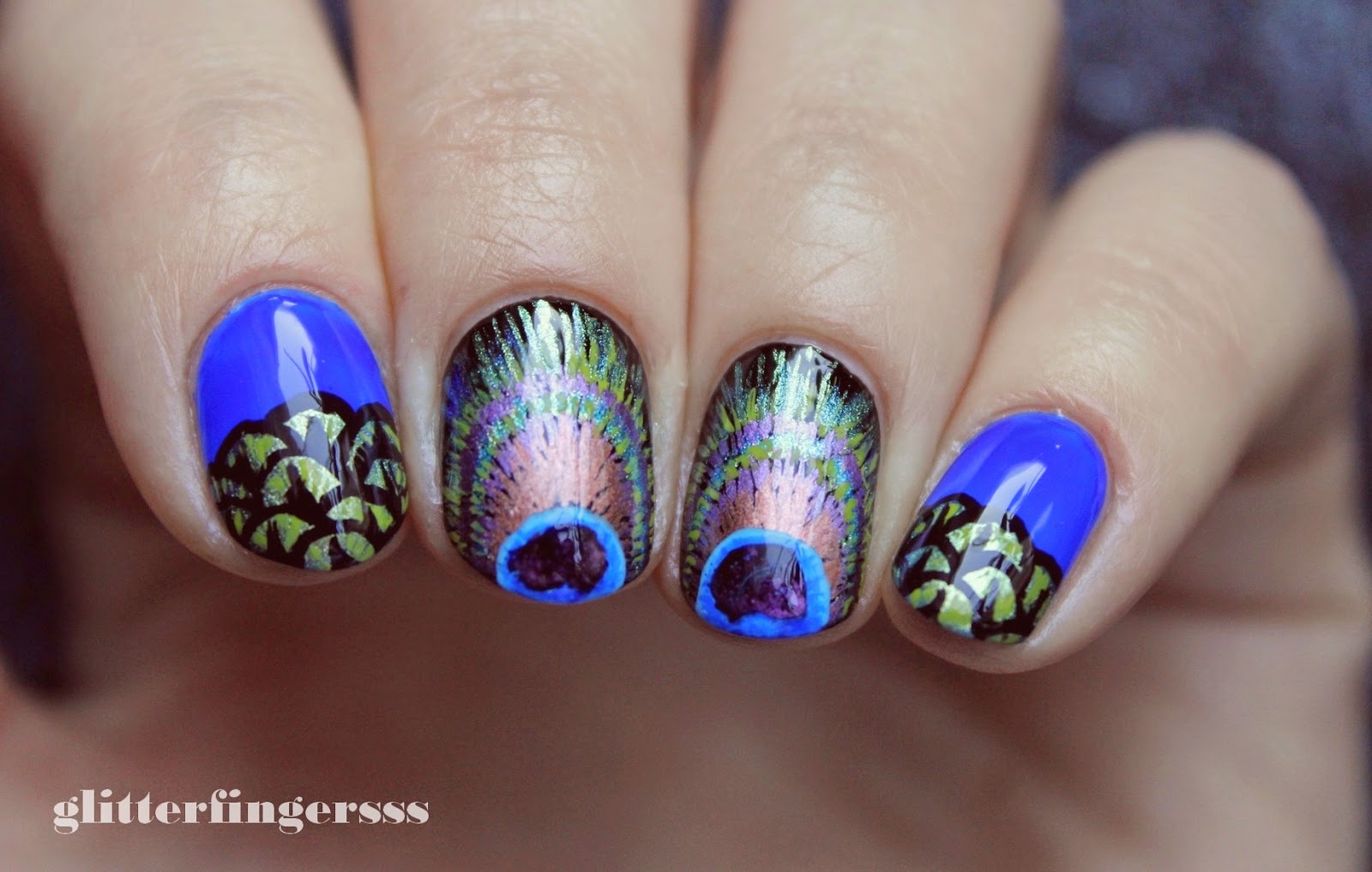 3. "Step-by-Step Peacock Nail Art Design" - wide 3