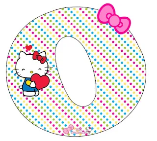Alfabeto de Hello Kitty con Corazones.