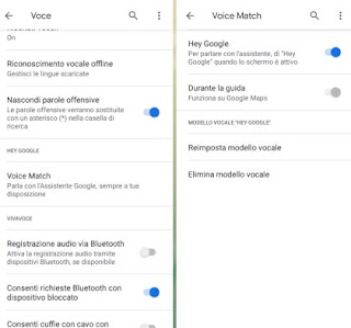 Attiva OK Google Comandi vocali