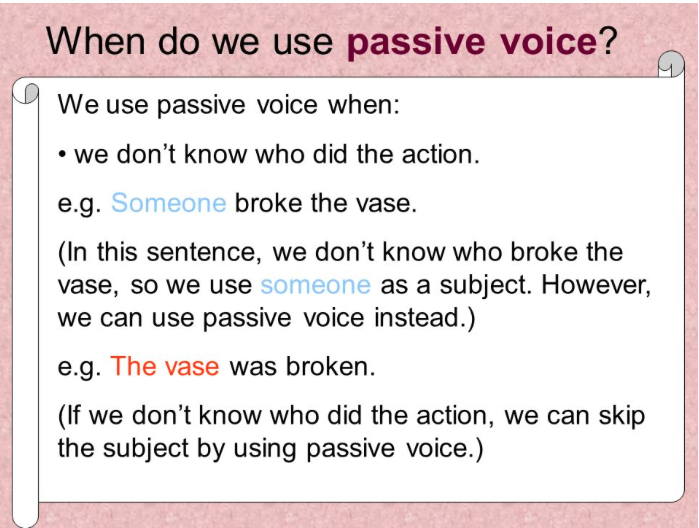 Whatever I Think Of! When to Use the Passive Voice?
