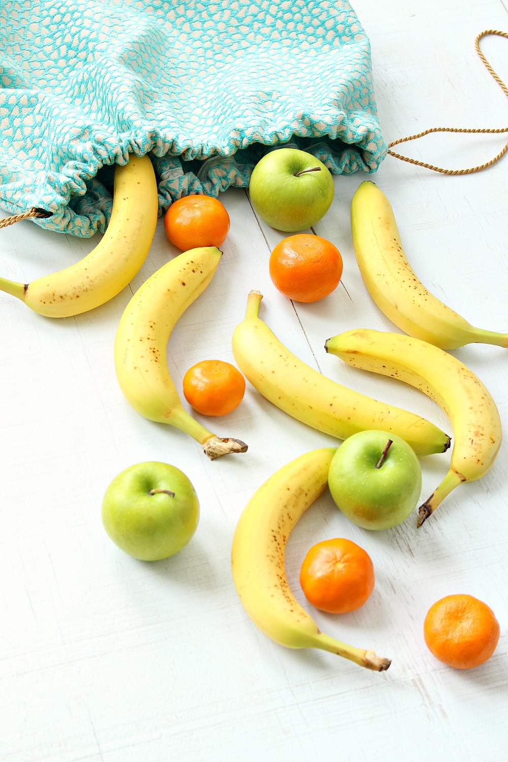 DIY Drawstring Lunch Bag Turquoise Lunch Tote Dans le Lakehouse