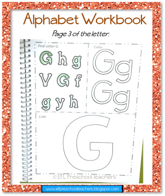 workbook  with worksheets for the alphabet ELL