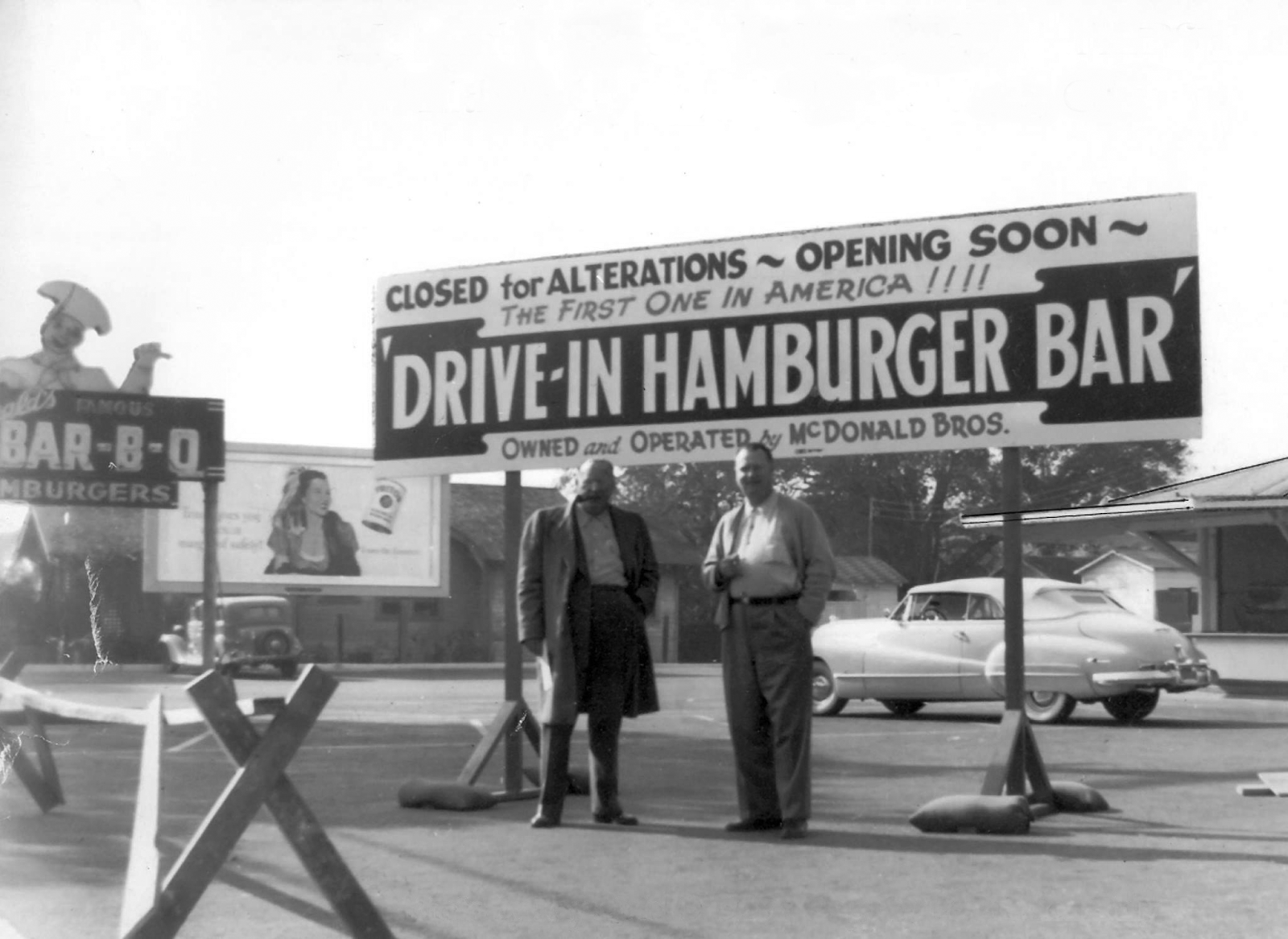 The McDonald Brothers in Front of the Not Yet Opened First McDonald’s
