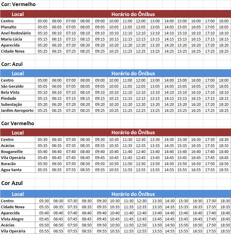 Movimento Muda Capelinha: Horários de Ônibus Coletivo de Capelinha: