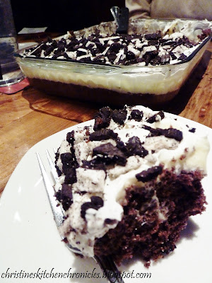 Chocolate Oreo Poke Cake