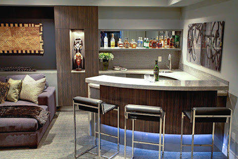 Trafalgar - Contemporary Media Room and Bar Awesome Home Design