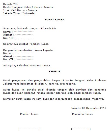 Download Contoh Surat Kuasa Pengambilan Paspor Visa Di Kantor Imigrasi dan Kedutaan Luar Negeri Download Contoh Surat Kuasa Pengambilan Paspor Visa Di Kantor Imigrasi dan Kedutaan Luar Negeri