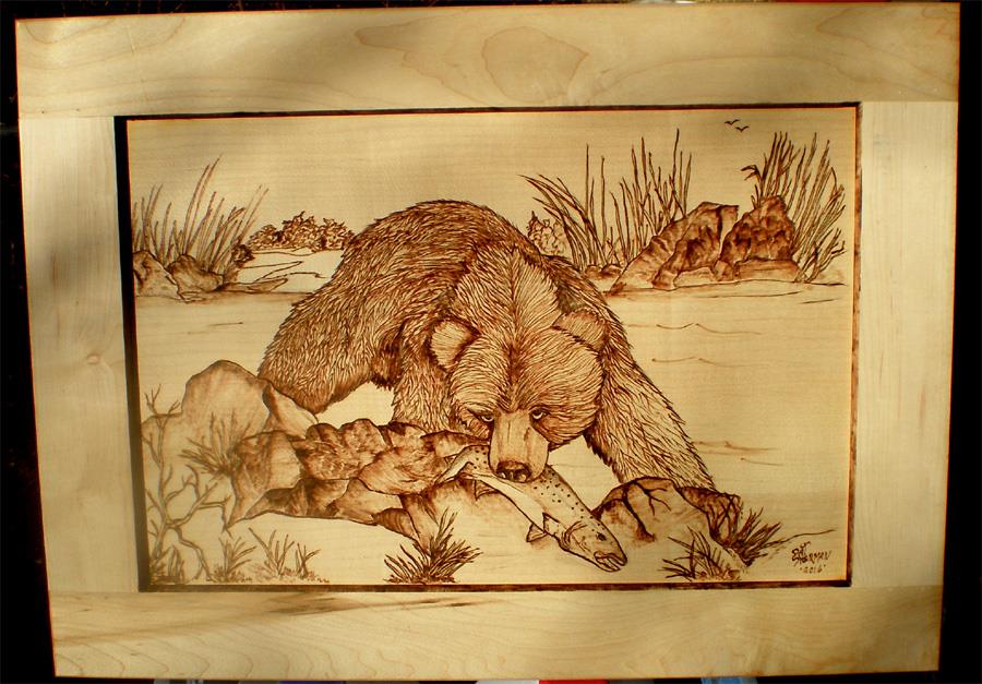 From the Desk of Murray Lincoln A "Pat Sherman" pyrography piece