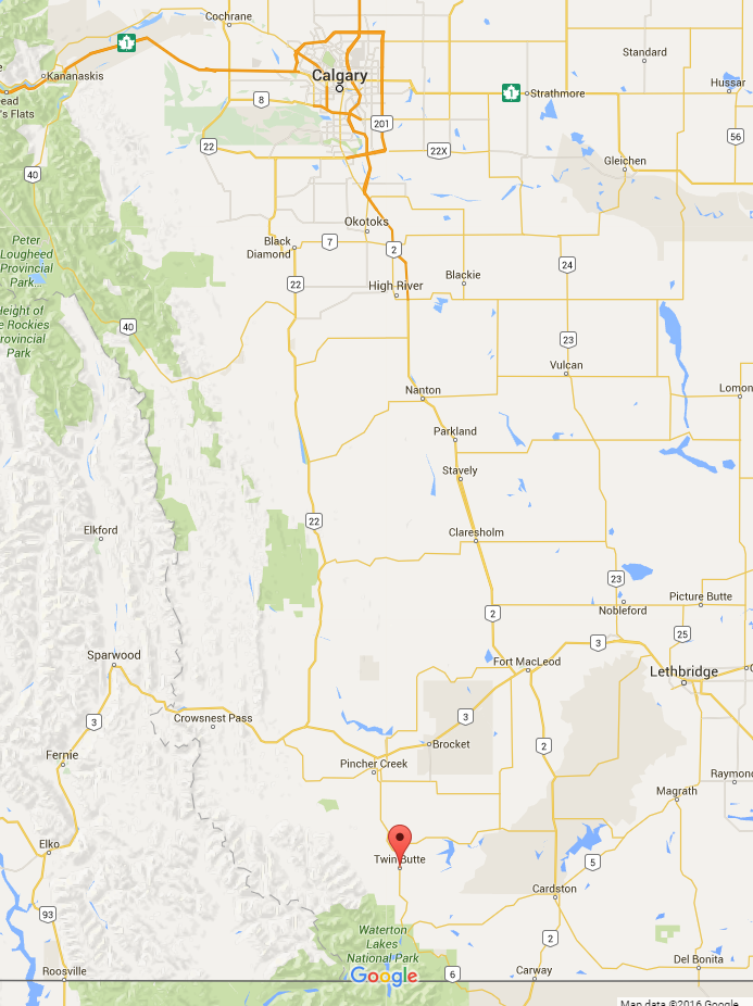 The view from here Twin Butte, Alberta January 1, 2016