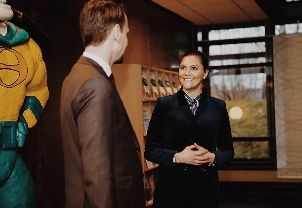 Crown Princess Victoria wore GANT Vertical Striped Bow Blouse