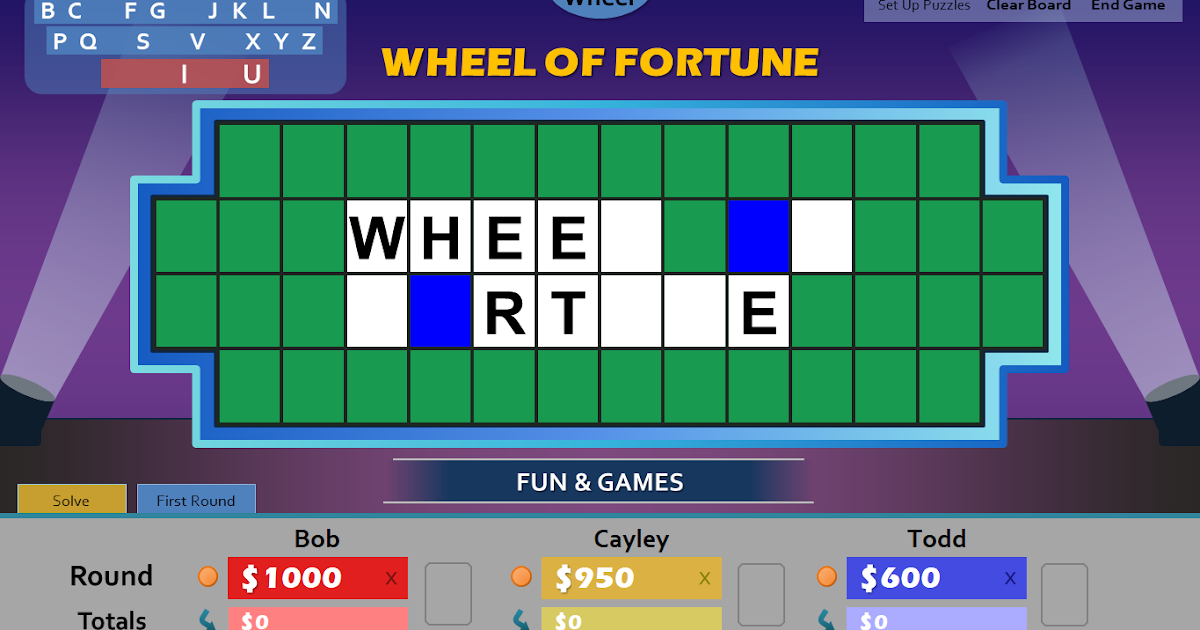 Wheel Of Fortune Fun And Games Bonus Round