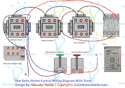 wiring starter motor diagram phase delta circuit control timer electrical connection siemens switch electric panel power three generator transfer