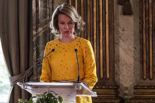 Queen Mathilde of Belgium attends the award ceremony of the 'Queen Mathilde Prize 2015' at the Royal Palace