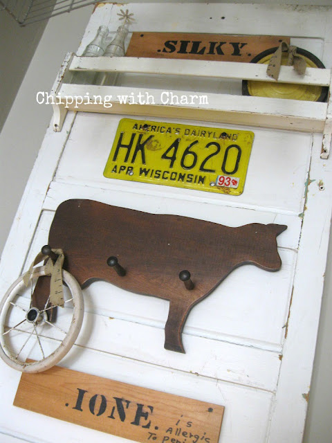 Chipping with Charm: Junk Style meets Farmhouse Style Hook Rack...www.chippingwithcharm.blogspot.com