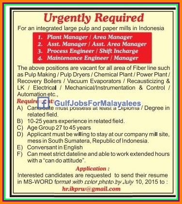 Indonesia job vacancies