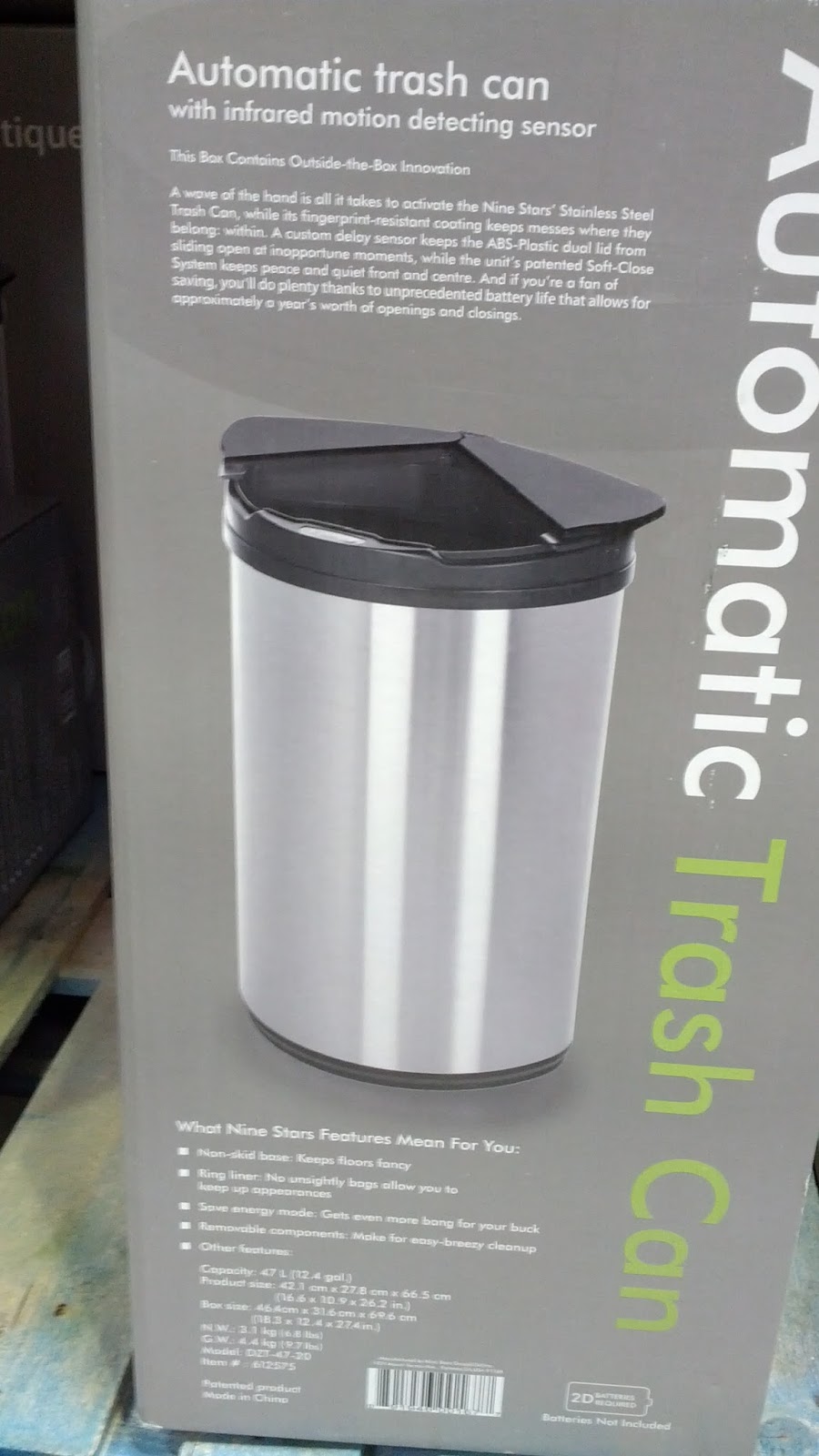 Nine Stars Automatic Stainless Steel Trash Can Costco Weekender Nine Stars Automatic Trash Can Automatically Opens And Closes To Keep Unsightly Garbage Away From Plain View
