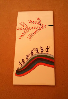 Tile Painting - Warli Art