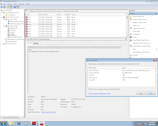 classic system events having event id 7001 logged on windows 7 from the source service control manager