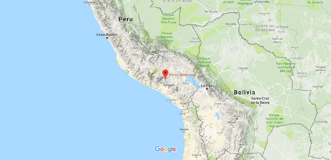 Карта вулканов южной америки