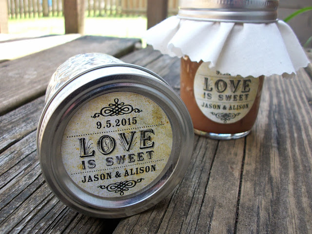 Colorful Adhesive Canning Jar Labels New Vintage Style Custom Love Is Sweet Wedding Favor Label
