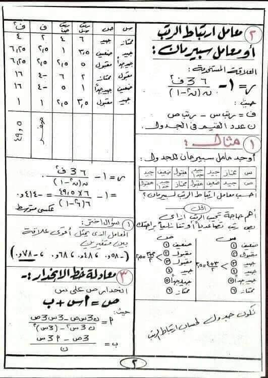 مراجعة الإحصاء للصف الثالث الثانوي علمى وادبى في 7 ورقات