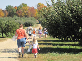 Walking into the orchard