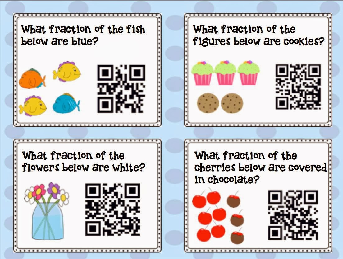 Fractions QR Code Task Cards Flash FREEBIE | The Techie Teacher®