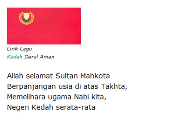 Kedahnews Com Mengenali Identiti Bendera Jata Dan Lagu Rasmi Kedah
