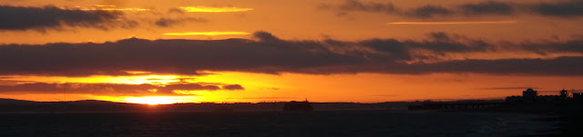 southsea pier and isle of wight at sunset