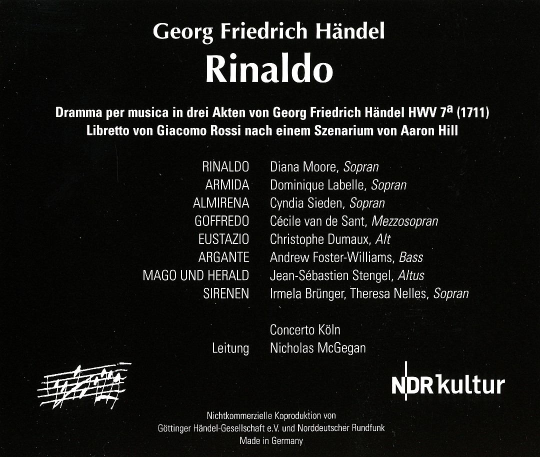 makdelart - classique: Handel - Rinaldo (Nicholas McGegan) [3CDs]