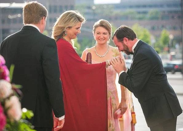 Queen Maxima wore Valentino silk dress. Princess Stephanie wore Elie Saab gown, Duchess Maria Teresa wore a custom made Elie Saab gown