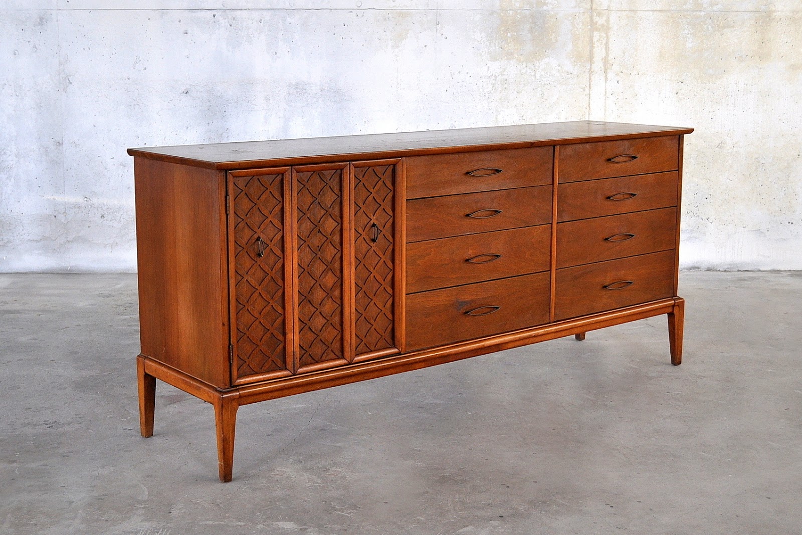 SELECT MODERN Mid Century Modern Triple Dresser Credenza