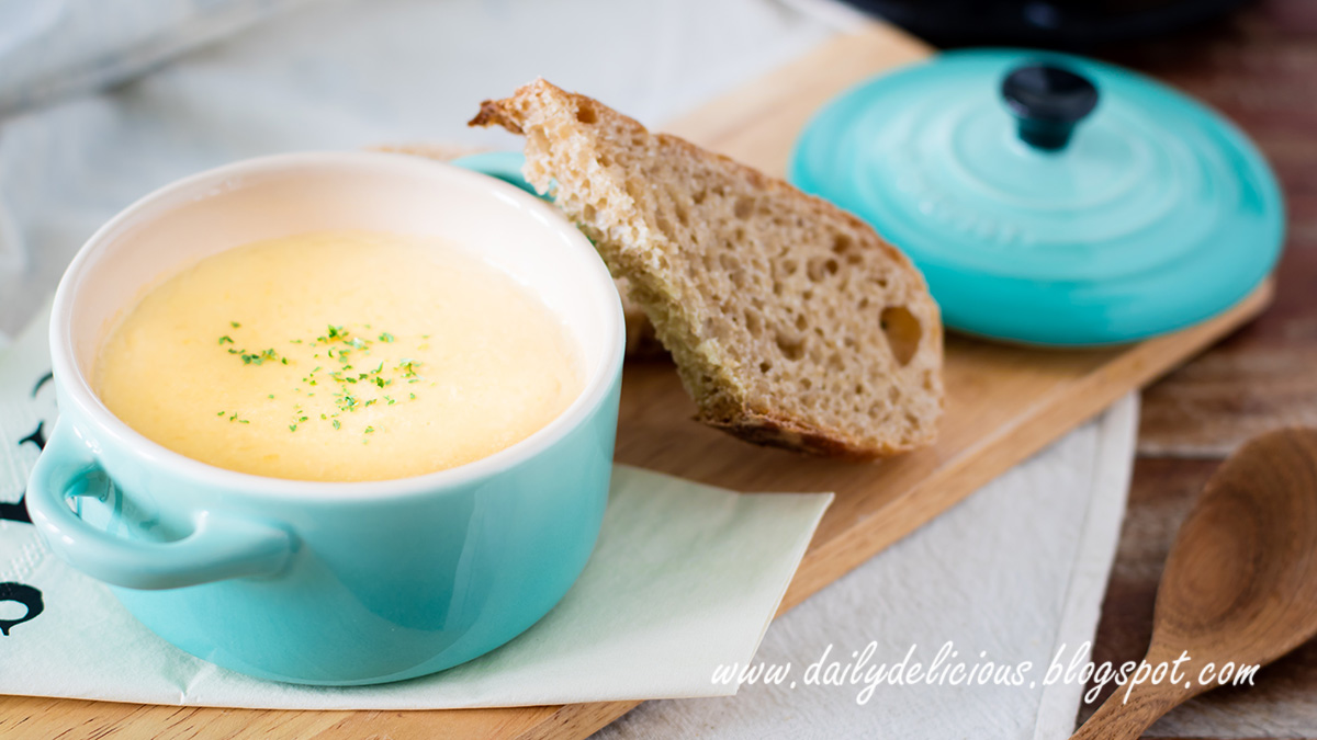 dailydelicious Creamy corn soup easy, comfy soup