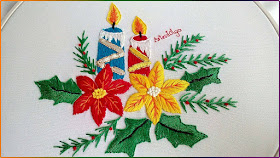 Hand Embroidery: Lazy daisy stitch neck design  Bordado a mano: Cuello con  puntada margarita 