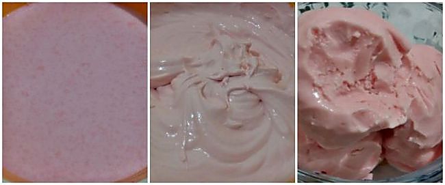 Preparación del helado fácil de malvavisco