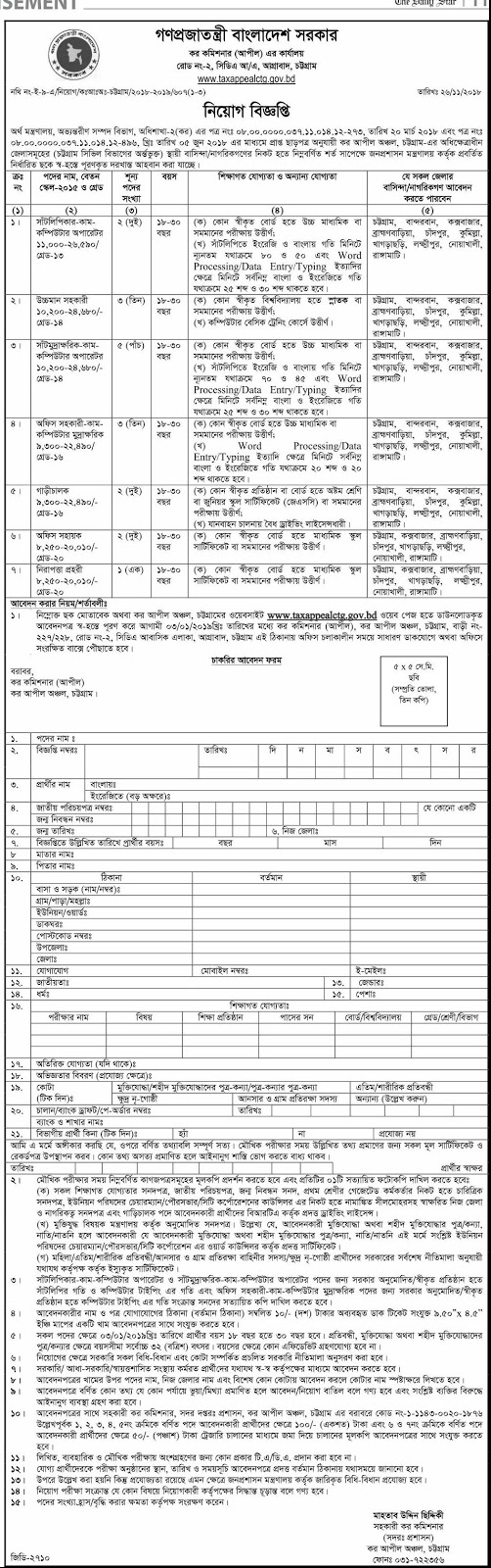 Income Tax Appeal Office, Chattogram Job Circular 2018