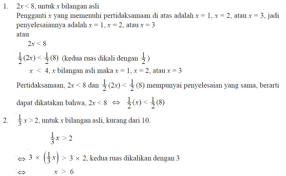 Pengertian dan Contoh Soal Pertidaksamaan Linear Satu Variabel (PTLSV