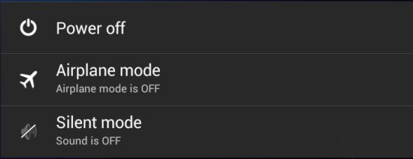 opciones de apagado en Android