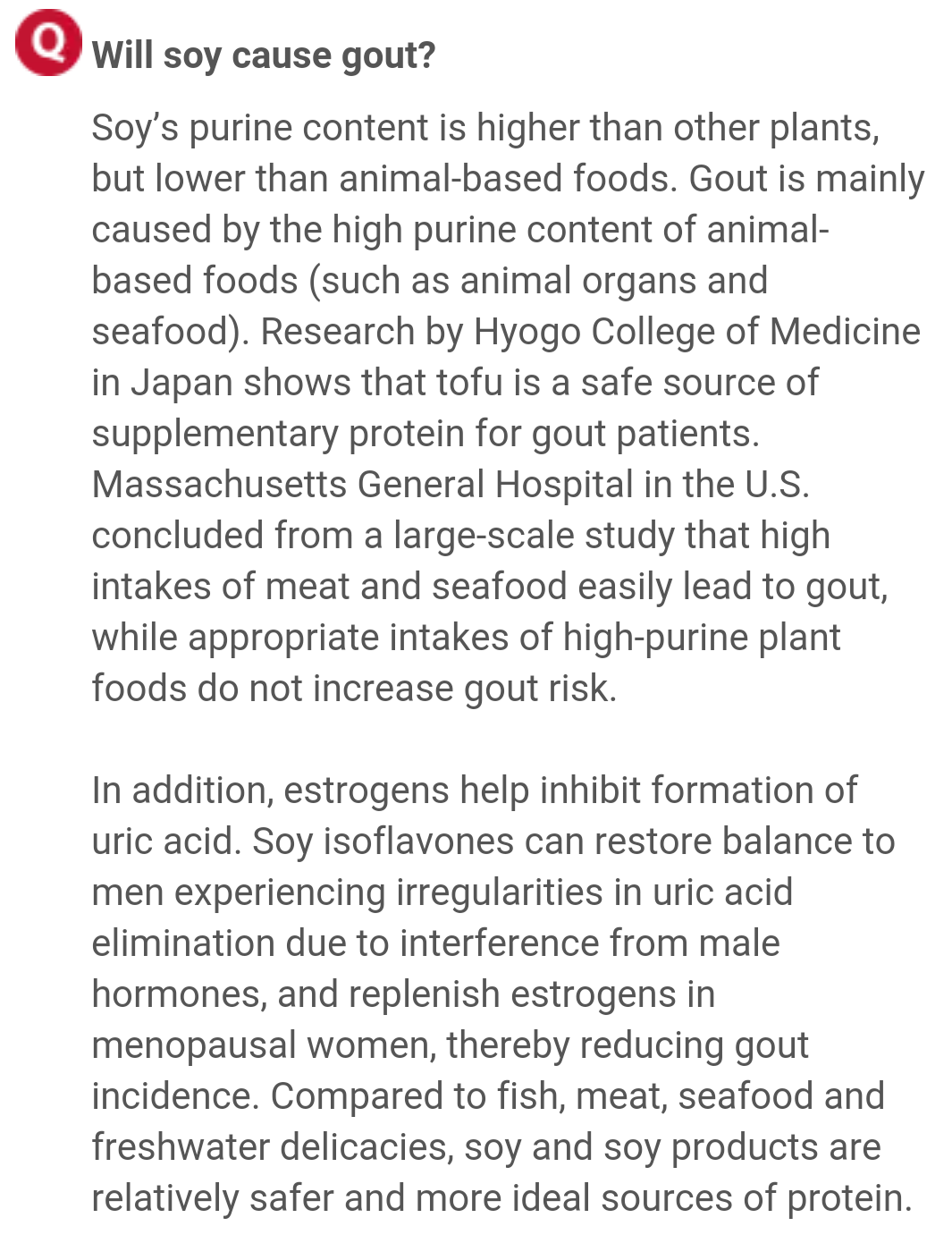 Amazing Wholesome Food Gout and Soy