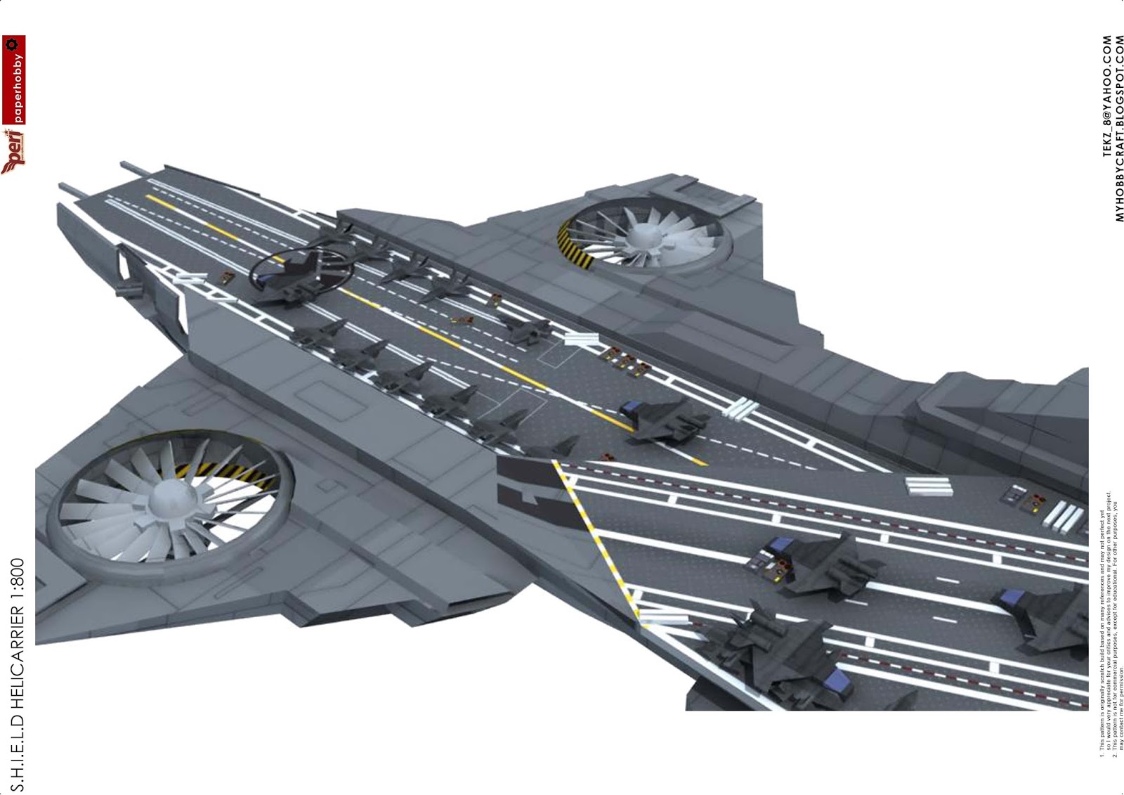 paperhobby: S.H.I.E.L.D HELICARRIER 1:800 (FINISHED MODEL)